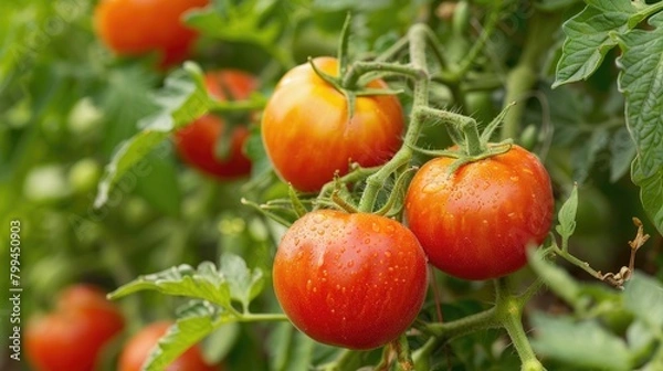 Obraz growing tomatoes on the farm. selective focus