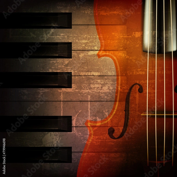 Fototapeta abstract grunge music background with violin
