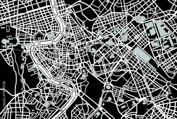 Obraz Rome black and white map