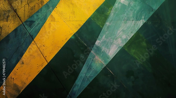 Fototapeta Vibrant Abstract Art: A Bold and Striking Composition of Green, Yellow, and Black Colors Swirling in an Elegant Abstract Background