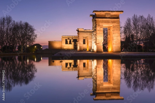 Obraz Świątynia Debod nocą, Madryt (Hiszpania)