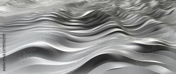 Fototapeta A serene monochromatic depiction of rhythmic waves, symbolizing tranquility, balance, and simplicity