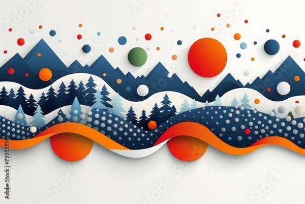 Fototapeta colorful abstract design with geometric shapes and gradients background, overlapping layers on grunge texture background.