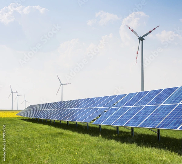 Obraz Windpark Solaranlage