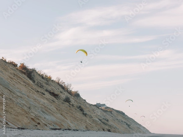 Fototapeta Paragliders over Cape Cod