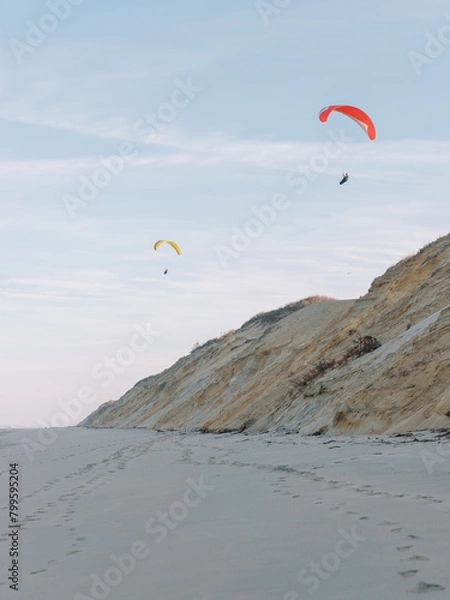 Fototapeta Paragliders in Cape Cod