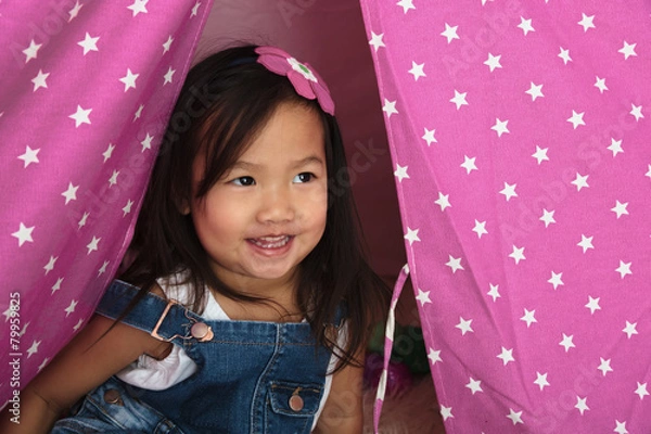 Obraz Asian toddler smiling and playing