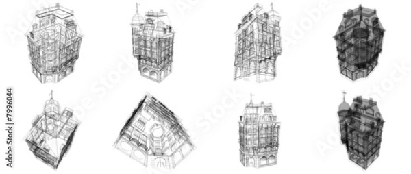 Obraz black wire house