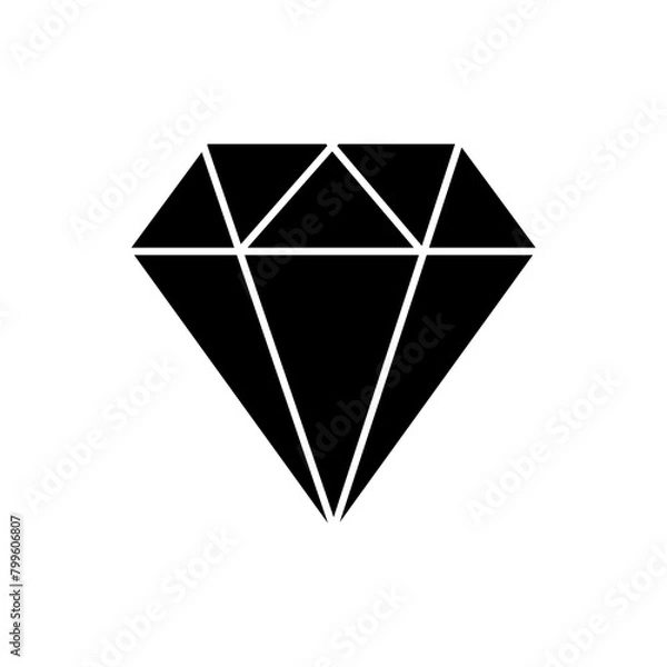 Fototapeta diamond icon. vector simple black illustration for web and app..eps