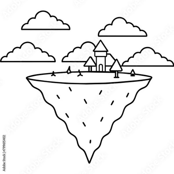 Fototapeta A surreal floating island Latest and Premium Vector Design and illustration
