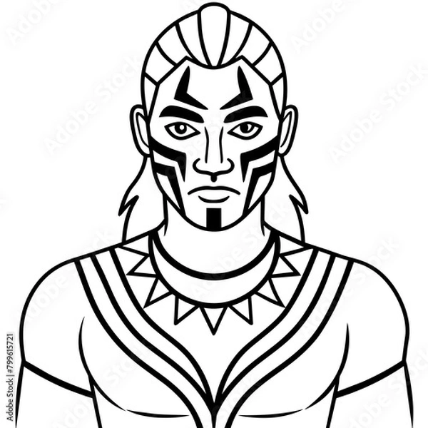 Fototapeta Tribal warrior face paint