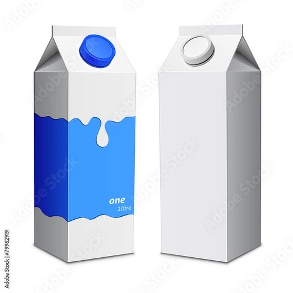 Obraz Two milk carton with screw cap