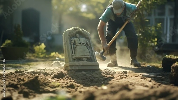 Obraz person in the cemetery