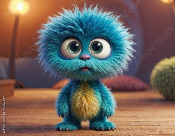 Obraz cute little monster cartoon