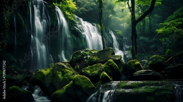 Obraz waterfall in the forest