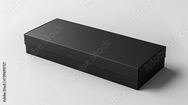 Obraz Elegant black gift on white background created with Generative Ai technology	