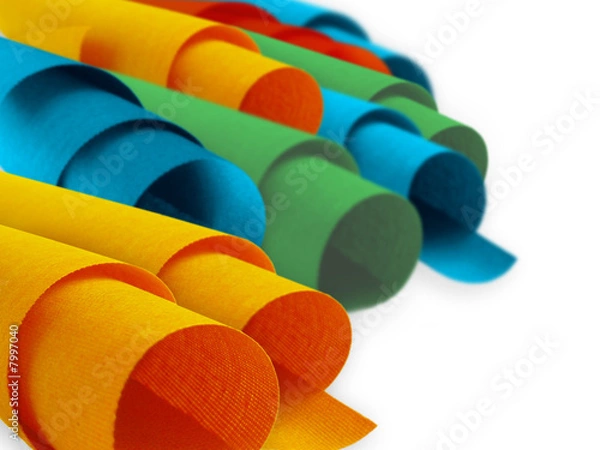 Obraz colored bookcloth isolated on white background
