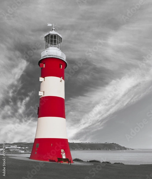 Obraz The Lighthouse on the Hoe - Plymouth, UK.