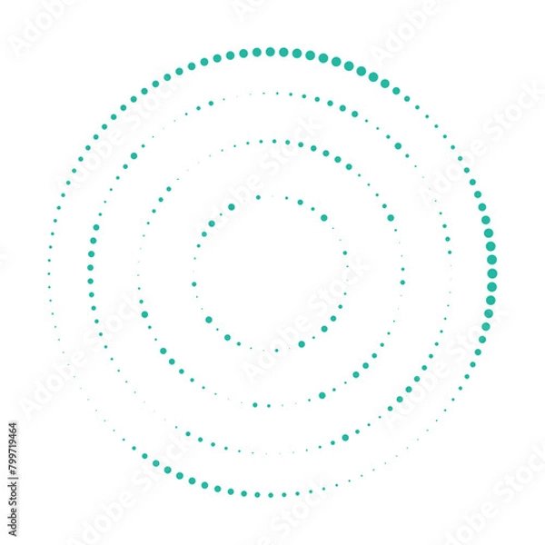 Fototapeta Halftone logo set Y2K style. Circular dotted logo. Garment fabric design.Halftone circle dots texture. Vector design element for various purposes.