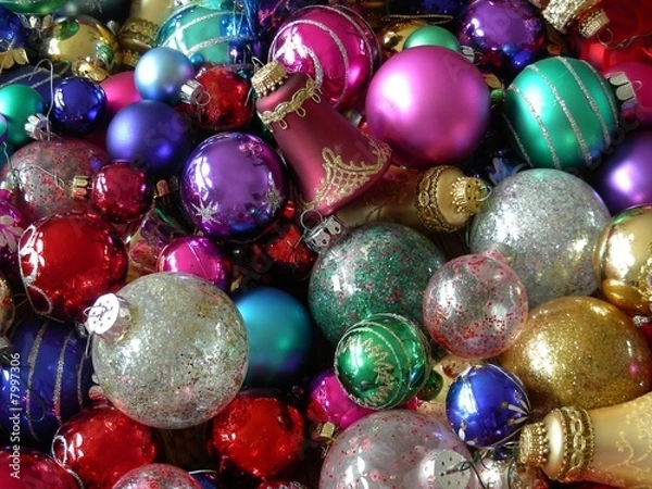 Fototapeta vintage christmas ornaments