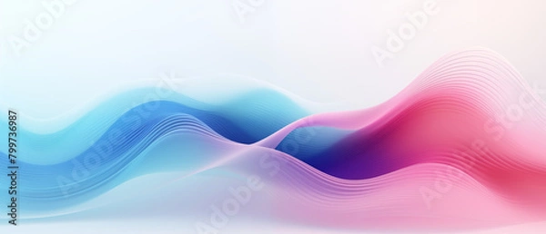 Fototapeta 3d illustration visualized abstract wave on white background to use in digital, graphic, ai, technology. clean, minimal, and futuristic concept.