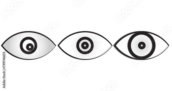 Fototapeta Eye icon set. Eyesight symbol. Retina scans eye icons. Simple eyes collection.