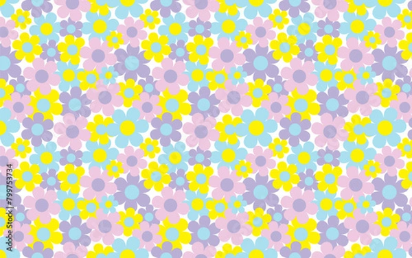 Fototapeta Deisy flower all color seamless pattern