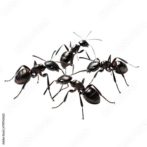 Obraz Black ants on a transparent background