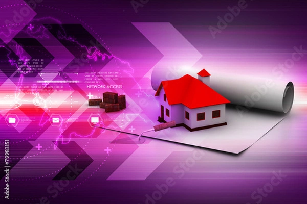 Fototapeta Plan With House