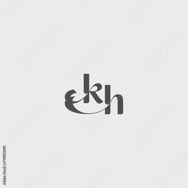 Fototapeta Classy black fashion beauty monogram initial logo letter simple and minimalism KH