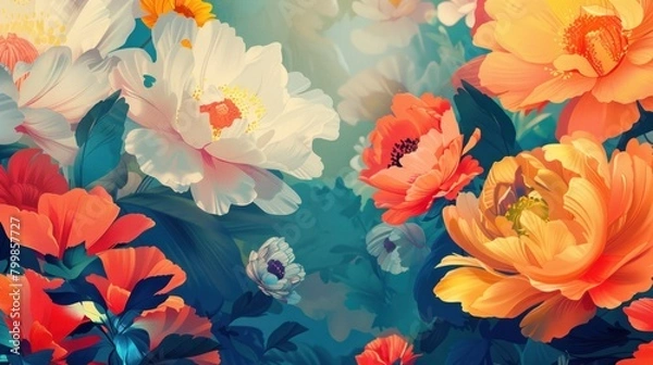 Fototapeta Abstract background beautiful Flowers