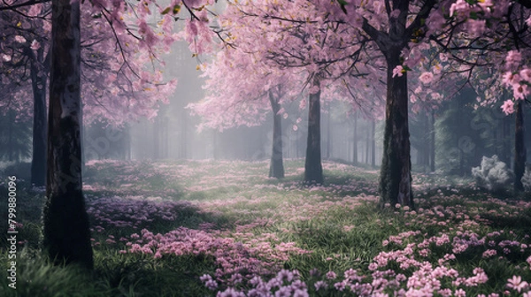 Fototapeta cherry blossom tree park
