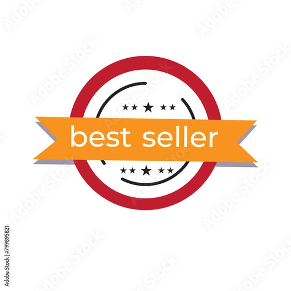 Obraz Best seller emblem badge design template, eps10