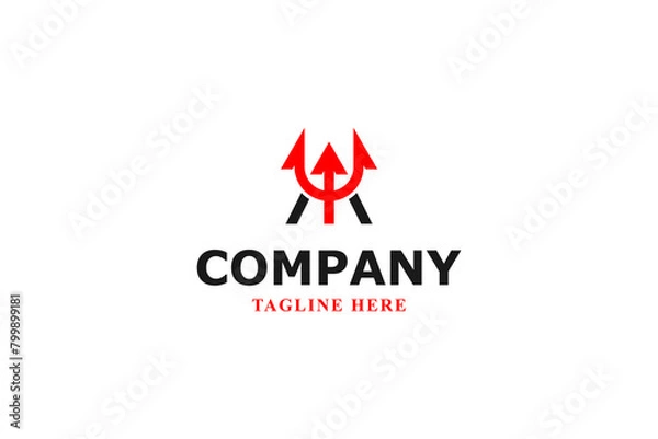 Obraz letter a and trisula modern logo