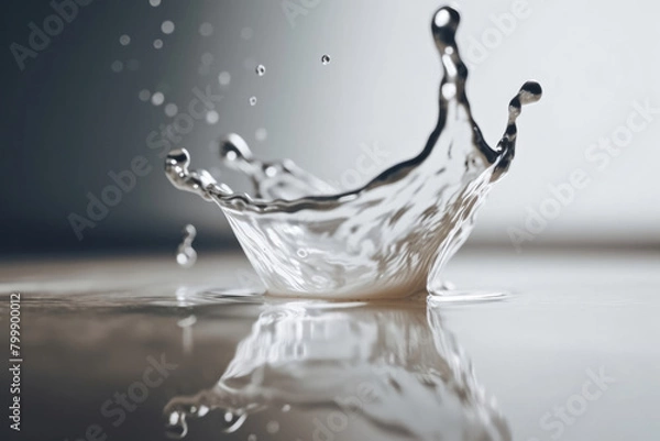 Obraz 水, 水面, 波, 水飛沫, 雫, 自然, 白背景, water surface, wave, drip, sheet of spray, nature, white background