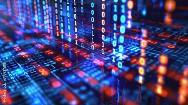 Obraz Digital Evolution: Abstract Background with AI Algorithms