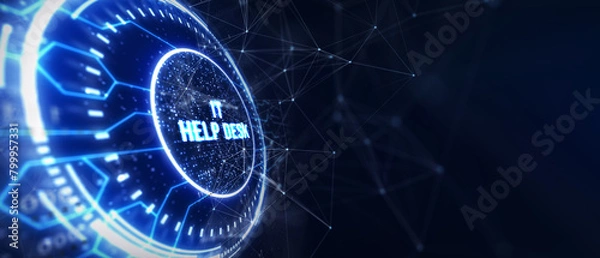 Fototapeta IT consultant presenting tag cloud about information technology. 3d illustration