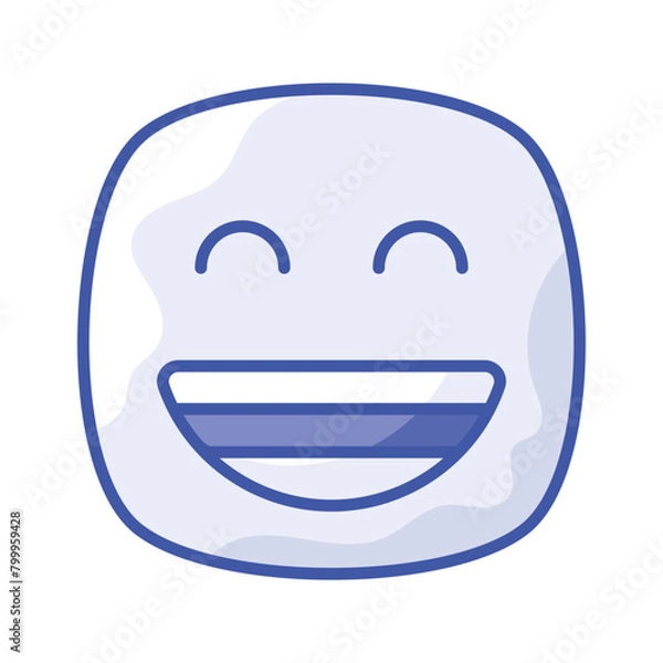 Obraz Enthusiastic emoji icon, happy face vector design