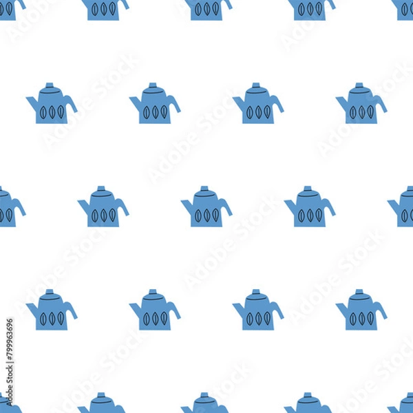 Fototapeta seamless pattern, jar art surface design for fabric scarf and decor
