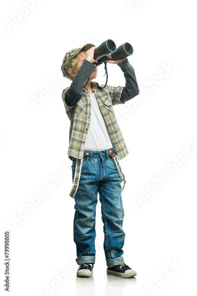 Obraz Boy with a binoculars