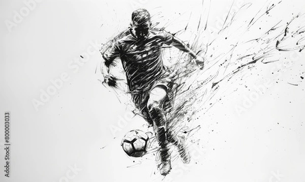 Fototapeta Dynamic soccer player illustration in action