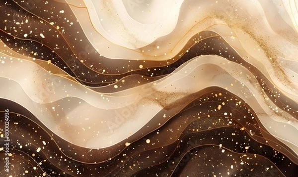 Fototapeta Abstract luxury pattern with a gradient from brown to beige, Generative AI 