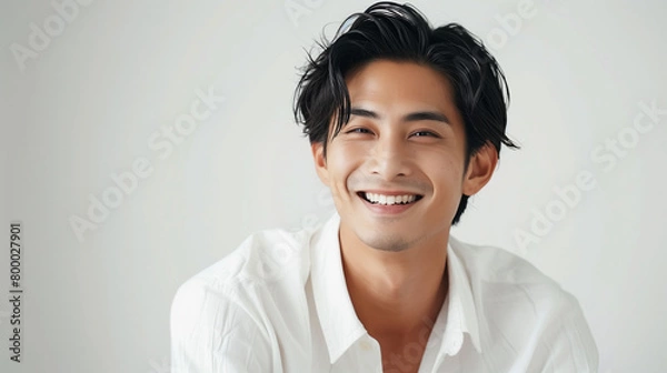 Obraz 微笑むハンサムな男性