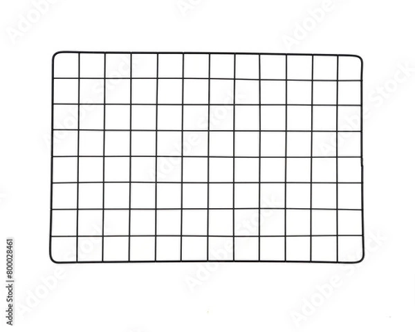 Fototapeta Wire grid wall white background isolated  property of product photo flatlay