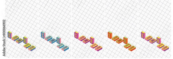 Fototapeta 3D Isometric Text  "summer" background