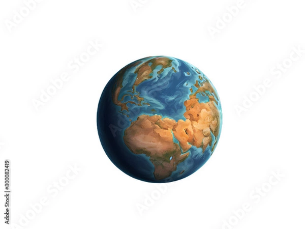 Obraz A 3D planet on a transparent background, interstellar travel, Mars or Earth, planets in space