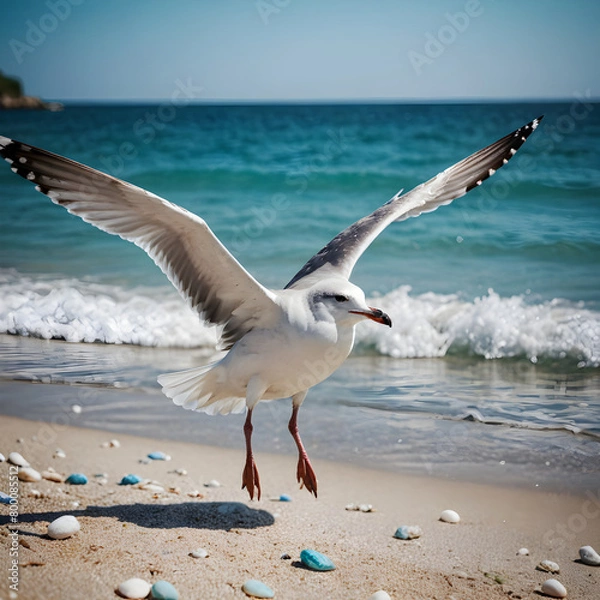 Obraz seagull on the beach