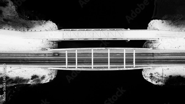 Fototapeta Two Bridges Over a Small River