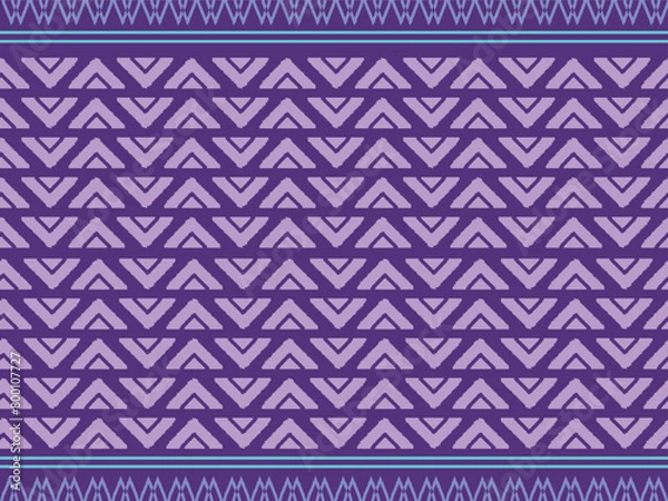 Obraz Ikat geometric seamless pattern with purple background