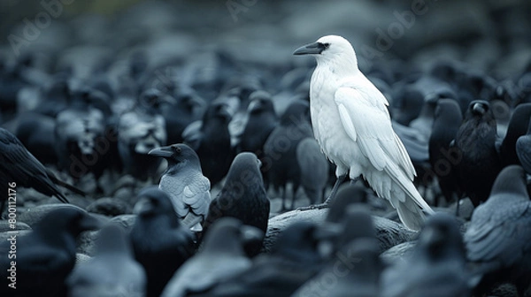 Obraz White crow, Generative AI.